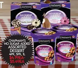 Fiesta Farms CHAPMAN'S NO SUGAR ADD ASSORTED DESSERT offer