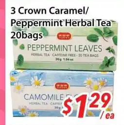 Bestco Food Mart 3 Crown Caramel/Peppermint Herbal Tea offer