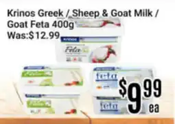 Nations Fresh Foods Krinos Greek / Sheep & Goat Milk / Goat Feta offer