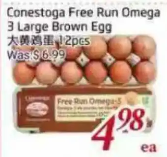 Tone Tai Supermarket Conestoga Free Run Omega 3 Large Brown Egg offer