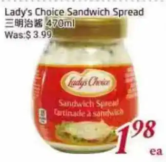 Tone Tai Supermarket Lady's Choice Sandwich Spread offer