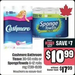 FreshCo Cashmere Bathroom Tissue or spongetowels offer
