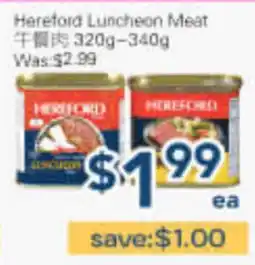 Oceans Fresh Food Market Hereford Luncheon Meat offer