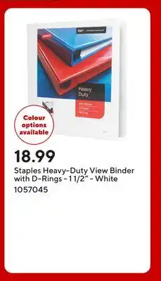 Staples Staples Heavy-Duty View Binder with D-Rings - 1 1/2 - White offer