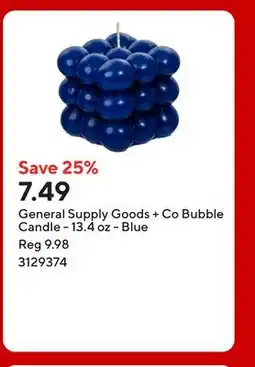 Staples General Supply Goods + Co Bubble Candle - 13.4 oz - Blue offer
