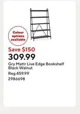 Staples Gry Mattr Live Edge Bookshelf Black Walnut offer