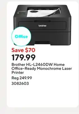 Staples Brother HL-L2460DW Home Office-Ready Monochrome Laser Printer offer
