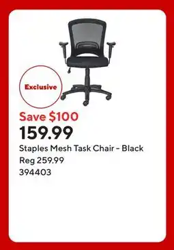 Staples Staples Mesh Task Chair - Black offer