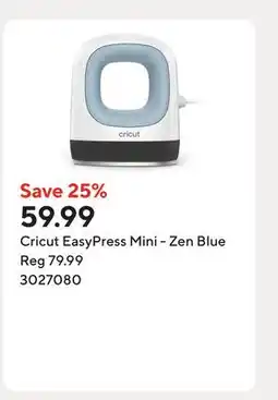 Staples Cricut EasyPress Mini - Zen Blue offer