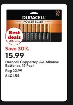 Staples Duracell Coppertop AA Alkaline Batteries offer