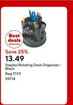 Staples Staples Rotating Desk Organizer - Black offer