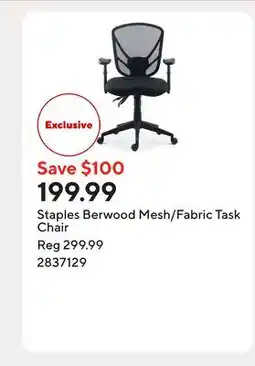 Staples Staples Berwood Mesh/Fabric Task Chair offer