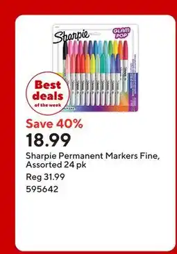 Staples Sharpie Permanent Markers Fine, Assorted offer
