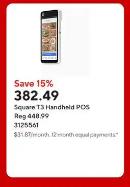 Staples Square T3 Handheld POS offer