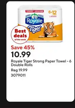 Staples Royale Tiger Strong Paper Towel - 6 Double Rolls offer