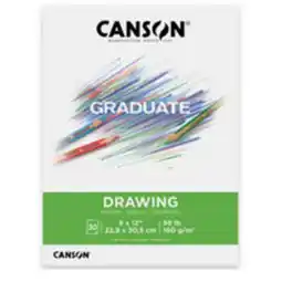 Staples Canson Graduate Drawing Pad - 9 W x 12 H - Foldover Cover - 30 Sheets - (C31250P036) offer