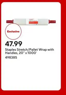 Staples Staples Stretch/Pallet Wrap with Handles, 20 x 1000' offer