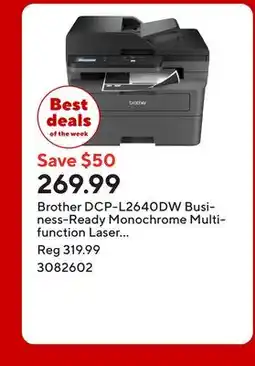 Staples Brother DCP-L2640DW Business-Ready Monochrome Multifunction Laser Printer offer