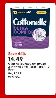 Staples Cottonelle Ultra ComfortCare 2-Ply Mega Roll Toilet Paper offer