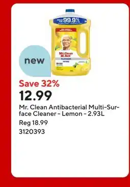 Staples Mr. Clean Antibacterial Multi-Surface Cleaner - Lemon offer