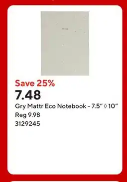 Staples Gry Mattr Eco Notebook - 7.5 ◊ 10 offer