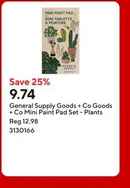 Staples General Supply Goods + Co Goods + Co Mini Paint Pad Set - Plants offer