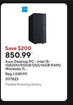 Staples Asus Desktop PC - Intel i5-13420H/512GB SSD/16GB RAM/Windows 11 Home/Grey offer