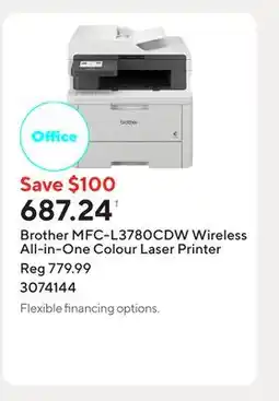 Staples Brother MFC-L3780CDW Wireless All-in-One Colour Laser Printer offer