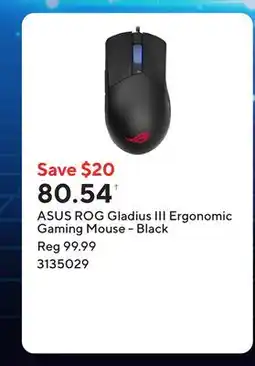 Staples ASUS ROG Gladius III Ergonomic Gaming Mouse - Black offer