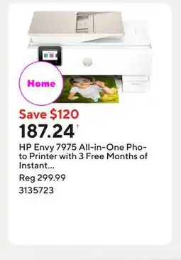Staples HP Envy 7975 All-in-One Photo Printer with 3 Free Months of Instant Ink offer