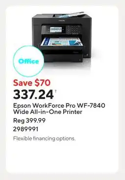 Staples Epson WorkForce Pro WF-7840 Wide All-in-One Printer offer