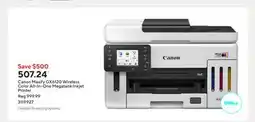 Staples Canon Maxify GX6120 Wireless Color All-In-One Megatank Inkjet Printer offer