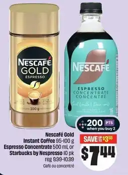 FreshCo Nescafé gold instant coffee espresso concentrate starbucks by nespresso offer