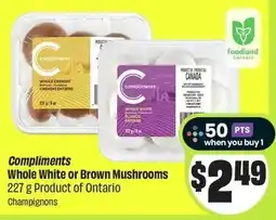 FreshCo Compliments Whole White or Brown Mushrooms offer