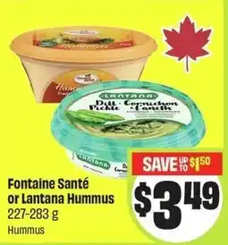 FreshCo Fontaine Santé or Lantana Hummus offer