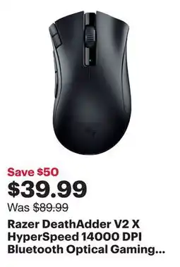 Best Buy Razer DeathAdder V2 X HyperSpeed 14000 DPI Bluetooth Optical Gaming Mouse - Black - Only at Best Buy offer