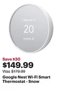 Best Buy Google Nest Wi-Fi Smart Thermostat - Snow offer
