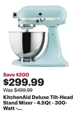 Best Buy KitchenAid Deluxe Tilt-Head Stand Mixer - 4.5Qt - 300-Watt - Mineral Water Blue - Only at Best Buy offer