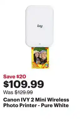 Best Buy Canon IVY 2 Mini Wireless Photo Printer - Pure White offer