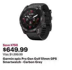 Best Buy Garmin epix Pro Gen Golf 51mm GPS Smartwatch - Carbon Grey offer