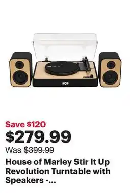 Best Buy House of Marley Stir It Up Revolution Turntable with Speakers - Exclusive Retail Partner offer