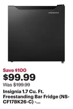 Best Buy Insignia 1.7 Cu. Ft. Freestanding Bar Fridge (NS-CF17BK26-C) - Black - Only at Best Buy offer