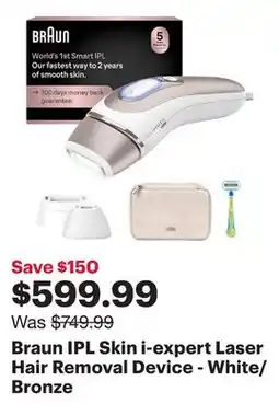 Best Buy Braun IPL Skin i-expert Laser Hair Removal Device - White/Bronze offer