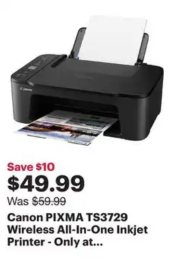 Best Buy Canon PIXMA TS3729 Wireless All-In-One Inkjet Printer - Only at Best Buy offer