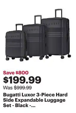 Best Buy Bugatti Luxor 3-Piece Hard Side Expandable Luggage Set - Black - Only at Best Buy offer