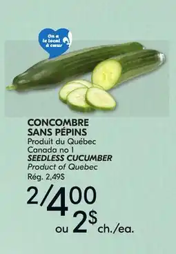 IGA SEEDLESS CUCUMBER offer