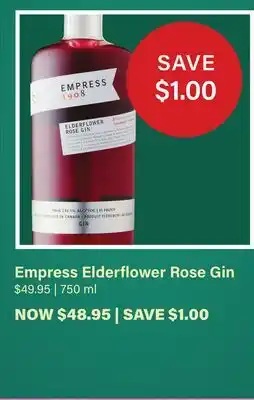 LCBO Empress Elderflower Rose Gin offer