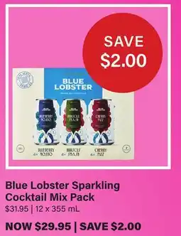 LCBO Blue Lobster Sparkling Cocktail Mix Pack offer