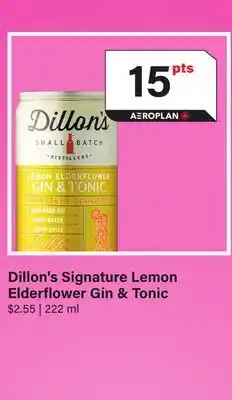 LCBO Dillon's Signature Lemon Elderflower Gin & Tonic offer