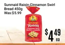 Nations Fresh Foods Sunmaid Raisin Cinnamon Swirl Bread offer